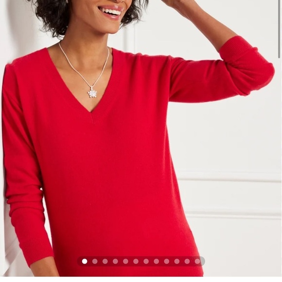 Talbots Sweaters - Talbots Vibrant Red V-Neck Sweater
